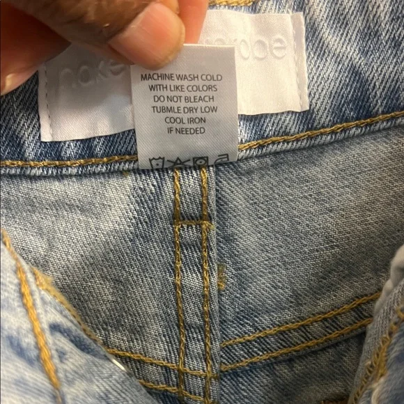 Naked Wardrobe Blue Distressed Jean Shorts - Picture 4 of 7